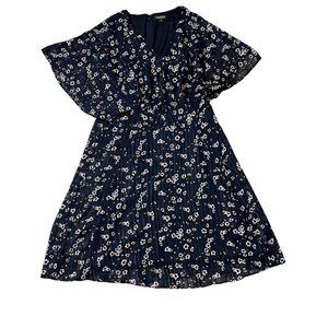 Lauren Ralph Lauren Navy Blue Floral Dress Size 12